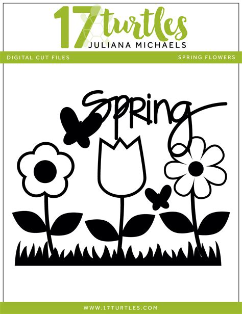 Spring Flowers Free Digital Cutting File 17turtles