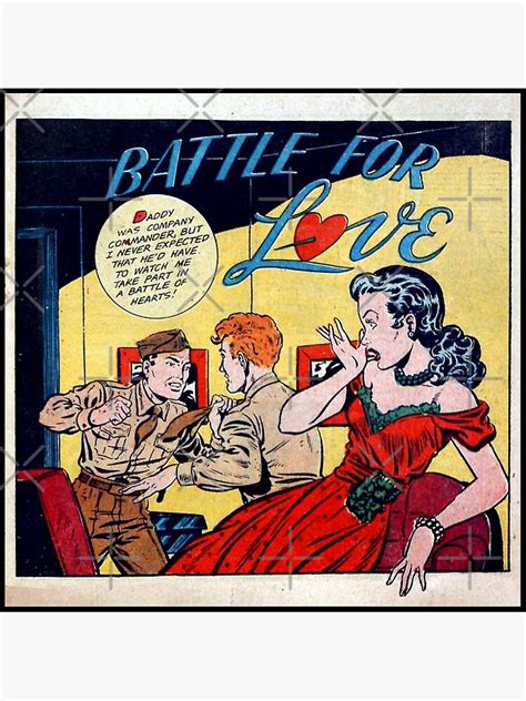 Battle For Love 1950s Romance Comic Panel Poster By Mintgubbins Redbubble