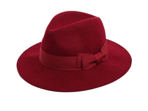 Red Fedora Hat For Women And For Men Wide Brim Red Fedora Hat Etsy