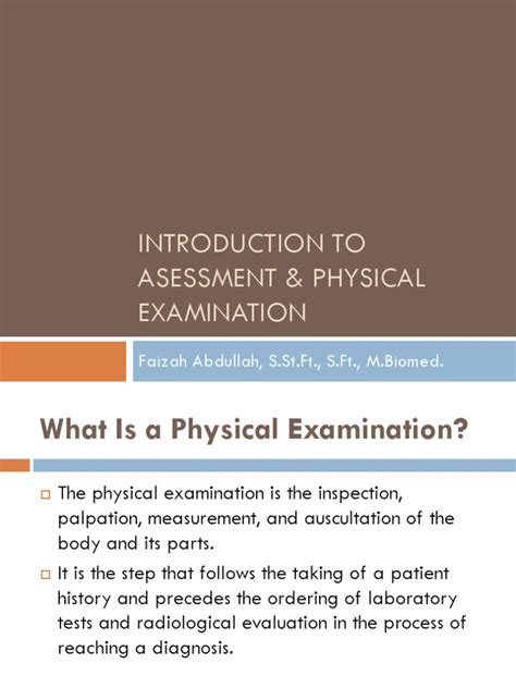 Introduction To Physical Examination Assesment Pdf Physical