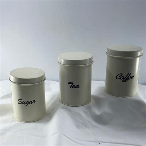 White Canister Set Of 3 Olive And Gray