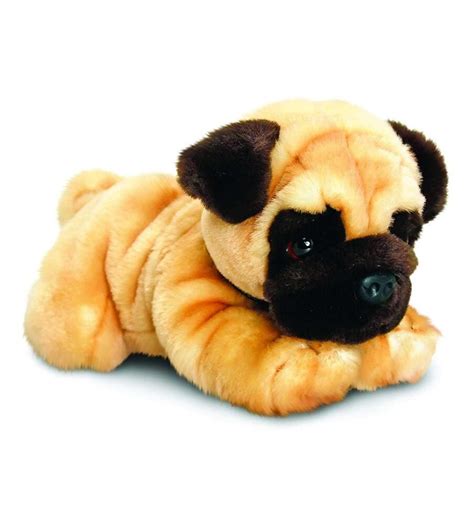Soft Plush Dog Toy Realistic Pug Stuffed Pet Toddlers Kids Adults