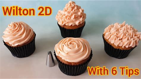 Wilton 2d Piping Tutorial Cupcake Icing With Wilton 2d Tip With 6