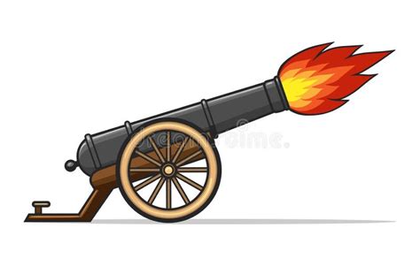 old cannon firing stock vector illustration of firearm 168489505