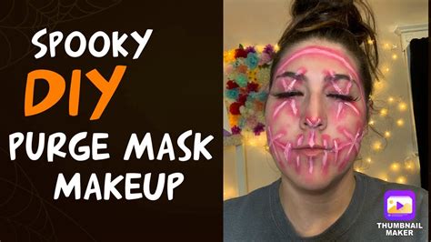 Easy And Simple Halloween Purge Mask With Makeup Tutorial Youtube