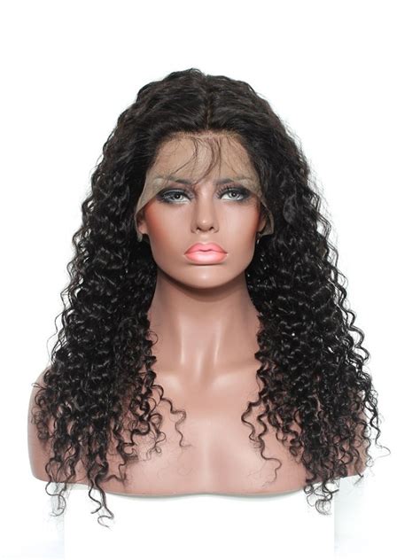 Popular Black 18 Inch Deep Curly Lace Front Human Hair