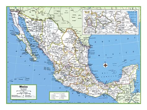 Colorful Mexico Political Map With Clearly Labeled 54 Off