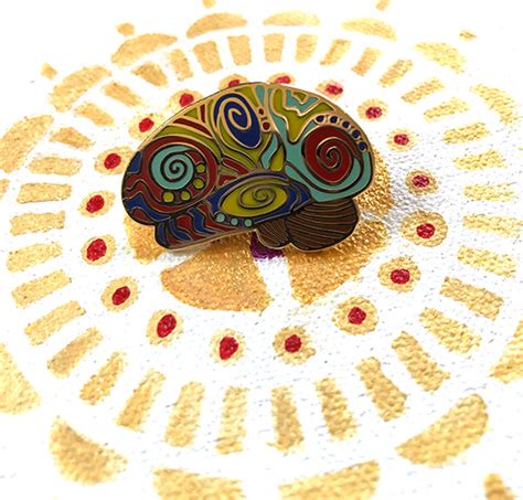 Brilliant Brain Pins Paisley Pattern Designed By Artist Laura Bundesen Neuro Art To Inspire And
