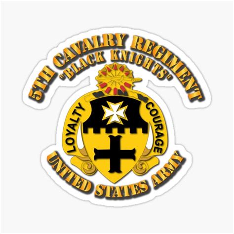 Army 5th Cavalry Regiment Black Knights Sticker By Twix123844