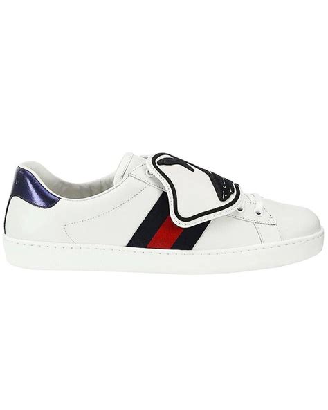 Gucci New Ace Leather Sneaker For Men Lyst Canada