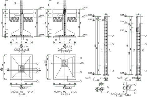 Column Footing Plan And Section Cad Drawing Download Dwg File Cadbull