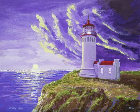 North Head Lighthouse Painting By Jerry Mcelroy Fine Art America