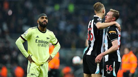 arsenal s champions league hopes hang by a string as they run out of steam at newcastle