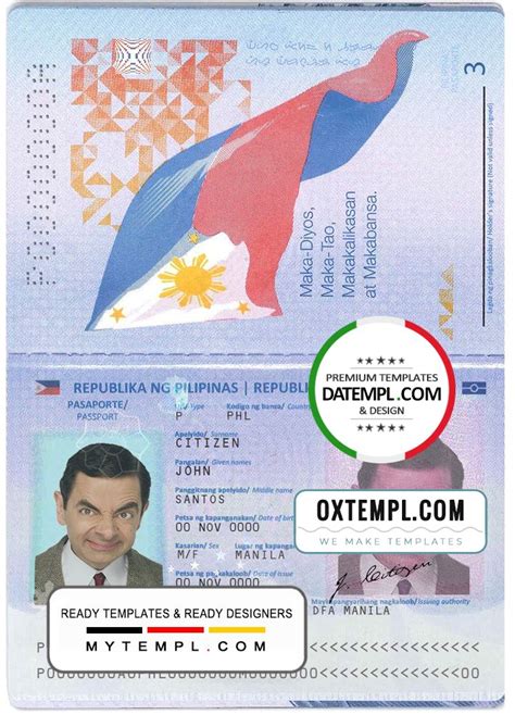 Philippines Passport In Psd Format Fully Editable Datempl Premium