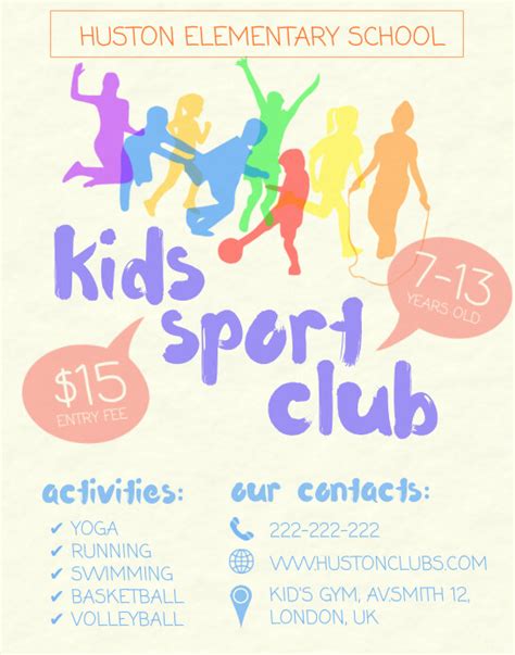 Kids Sports Club Flyer Template Postermywall