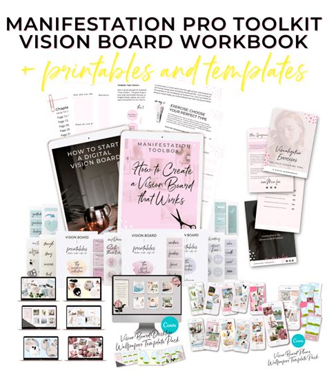 Manifestation Tool Kit Vision Board Workbook Manifest The Life You