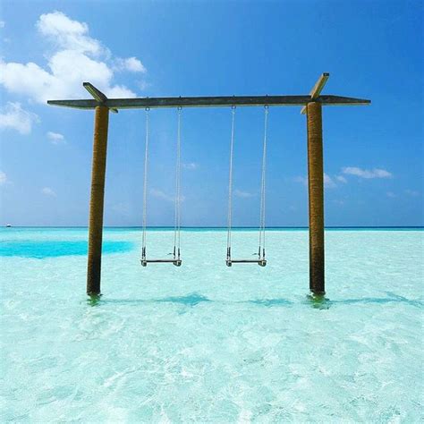 Beach Swing Summer Maldives Travel Around The World Maldives