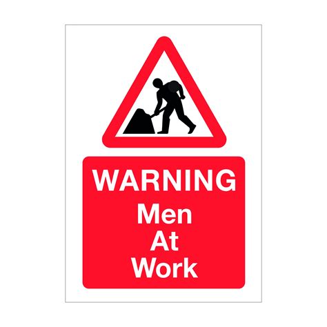 Warning Men At Work Sign Gj Plastics Health And Safety Signage