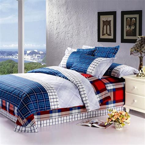 Plaid sheets sheets christmas flannel sheets 100 cotton sheets cotton pillow cases pillow cases bedding basics fall bedding king. Navy Red & Blue Plaid Reactive Print Cotton 4-Piece Queen ...
