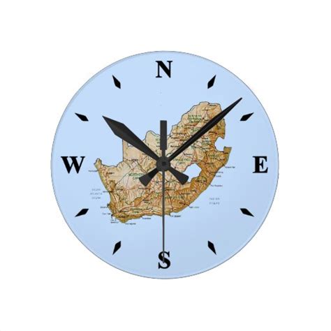 South Africa Map Clock Zazzle