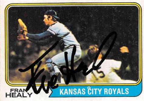 Fran Healy Autographed Baseball Card Kansas City Royals 1974 Topps
