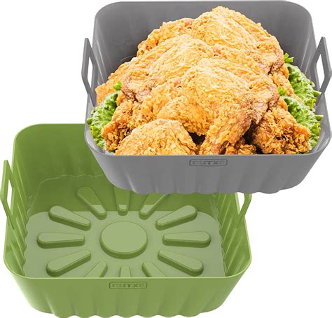 Pack Outxe Inch Square Silicone Air Fryer Liners For Qt To Qt