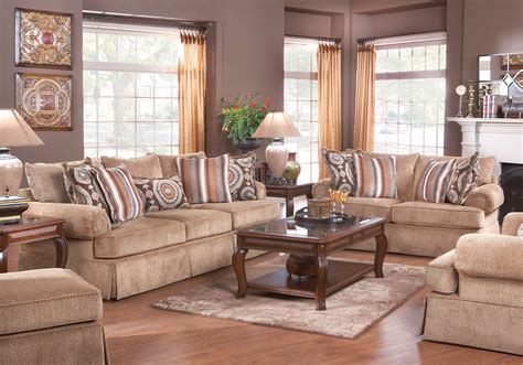 Cindy Crawford Charlestown Brown 7pc Classic Living Room Living Room