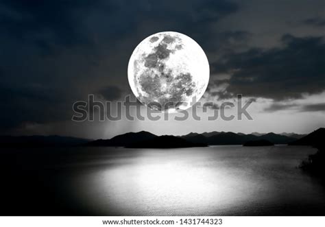 Bright Full Moon Over Lake Dark Stock Photo Edit Now 1431744323