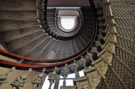 Spiral Staircase In An Old Tenement House In The Centre Of Wroclaw