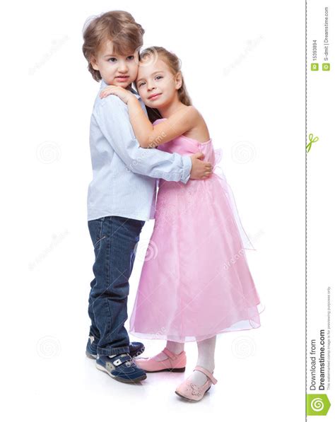 Little Boy And Girl In Love Stock Photo Image Of People Dress 15393894