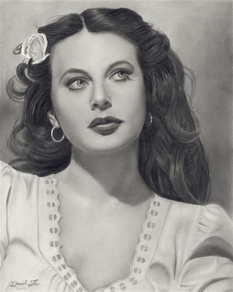 Pencil Drawings By David Te Portrait Of Hedy Lamarr