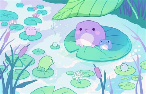 Frog Pond Art Print Blushsprout Frog Art Frog Drawing Cute Frogs