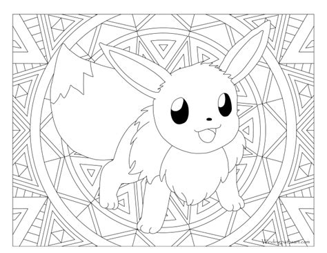 #133 Eevee Pokemon Coloring Page · Windingpathsart.com