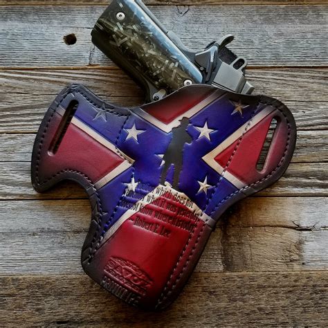 Robert E Lee Confederate Flag Savoy Leather