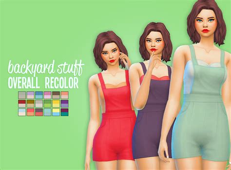 My Sims 4 Blog Backyard Stuff Overalls And Hair Recolors