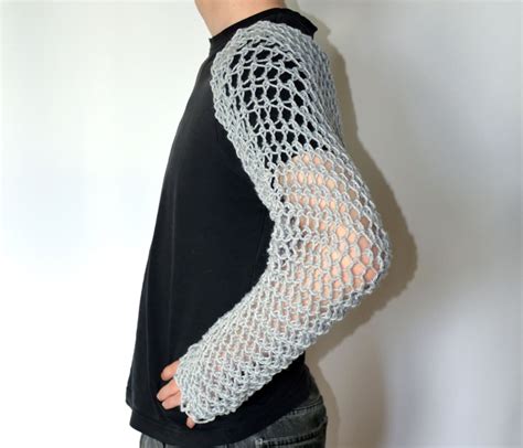 Faux Chain Mail Sleeve Harness Hand Knit Maille Sleeves For Etsy Uk