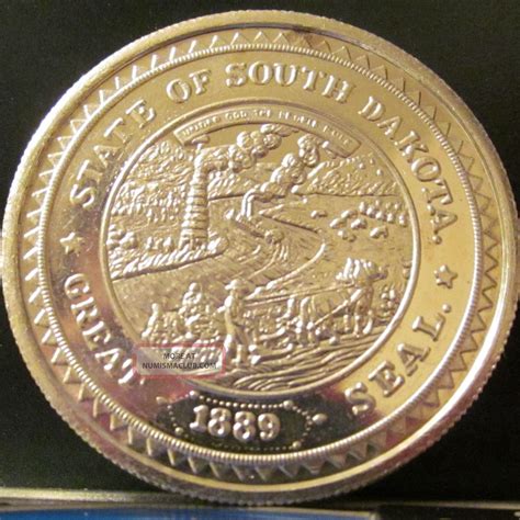 1987 One Troy Ounce Silver South Dakota Round Coin 999 Fine Silver Rare