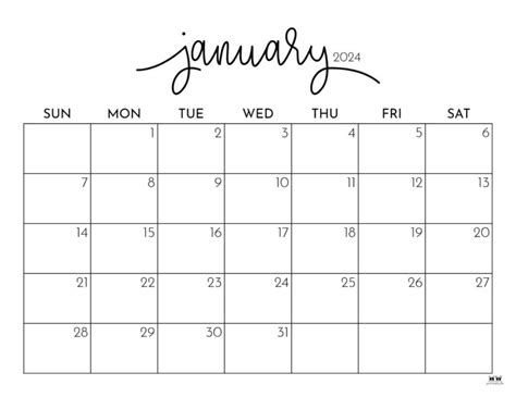 January 2024 Calendar Print Out Good Calendar Idea