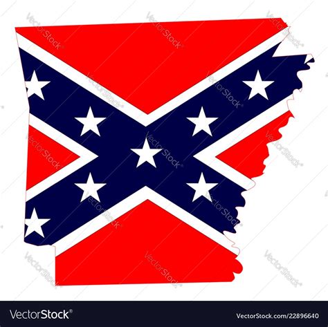 Arkansas Map And Confederate Flag Royalty Free Vector Image