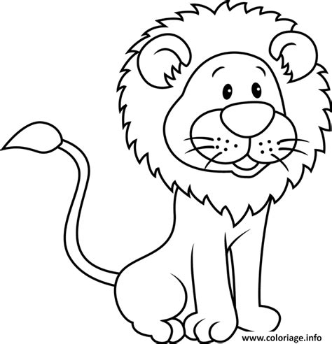 Coloriage Lion Cartoon Dessin Lion à Imprimer
