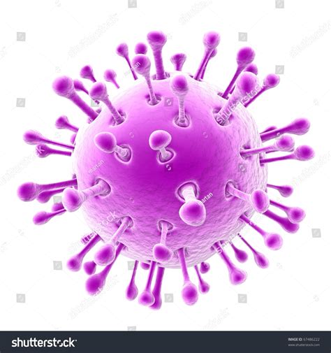 3d Virus Pink Isolated On White Background Stock Photo 67486222