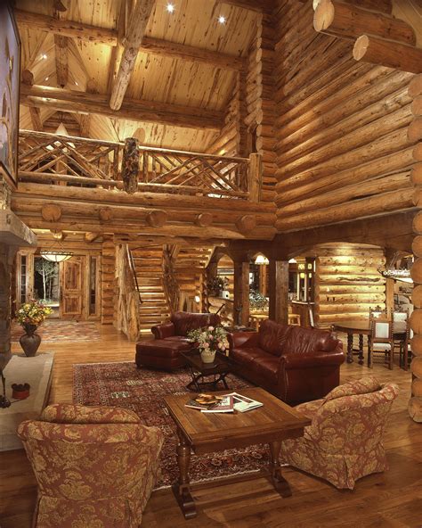 Great Room Loft Log Home Living Room Home And Living Living Rooms My