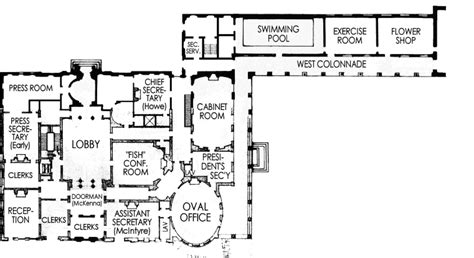 Technology and entertainment are kept in mind for all areas of the apartment. West Wing - 1945 | House floor plans, Floor plans, House blueprints