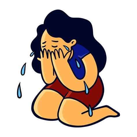 Women Cry In Cute Cartoon 15152943 Png