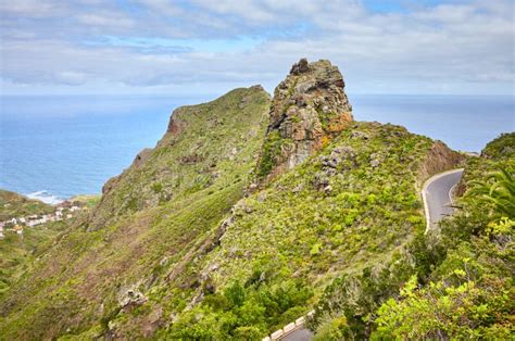 Scenic Mountain Landscape With Atlantic Ocean In Distance Tenerife