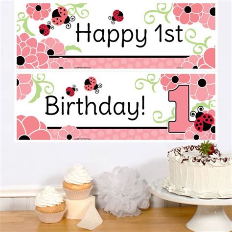 Lil Ladybug 1st Birthday 2 Piece Banner 2 Sets Of 2 Birthday Direct