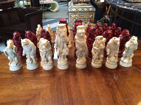 Oversized Animal Resin Chess Pieces At 1stdibs