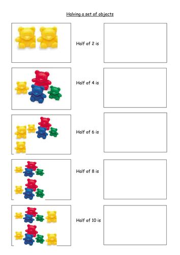 Doubling And Halving Numbers Worksheet Year 1
