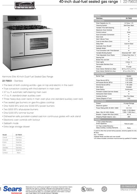 Kenmore Elite Convection Oven Manual