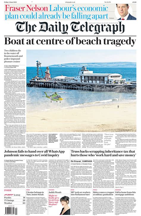 Daily Telegraph Front Page 2nd Of June 2023 Tomorrow S Papers Today